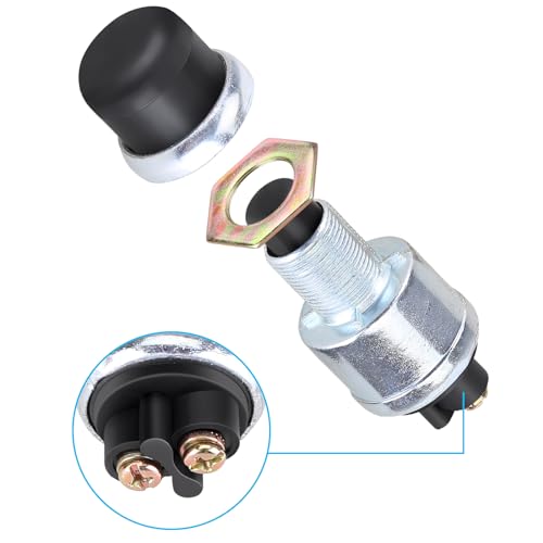 Aublinto 50A 12V Waterproof Car Boat Track Switch Push Button Heavy Duty Horn Engine Start Switch Marine Horn Button Push Button Starter Switch for Car Truck Boat RV ATV - Thumbnail 7