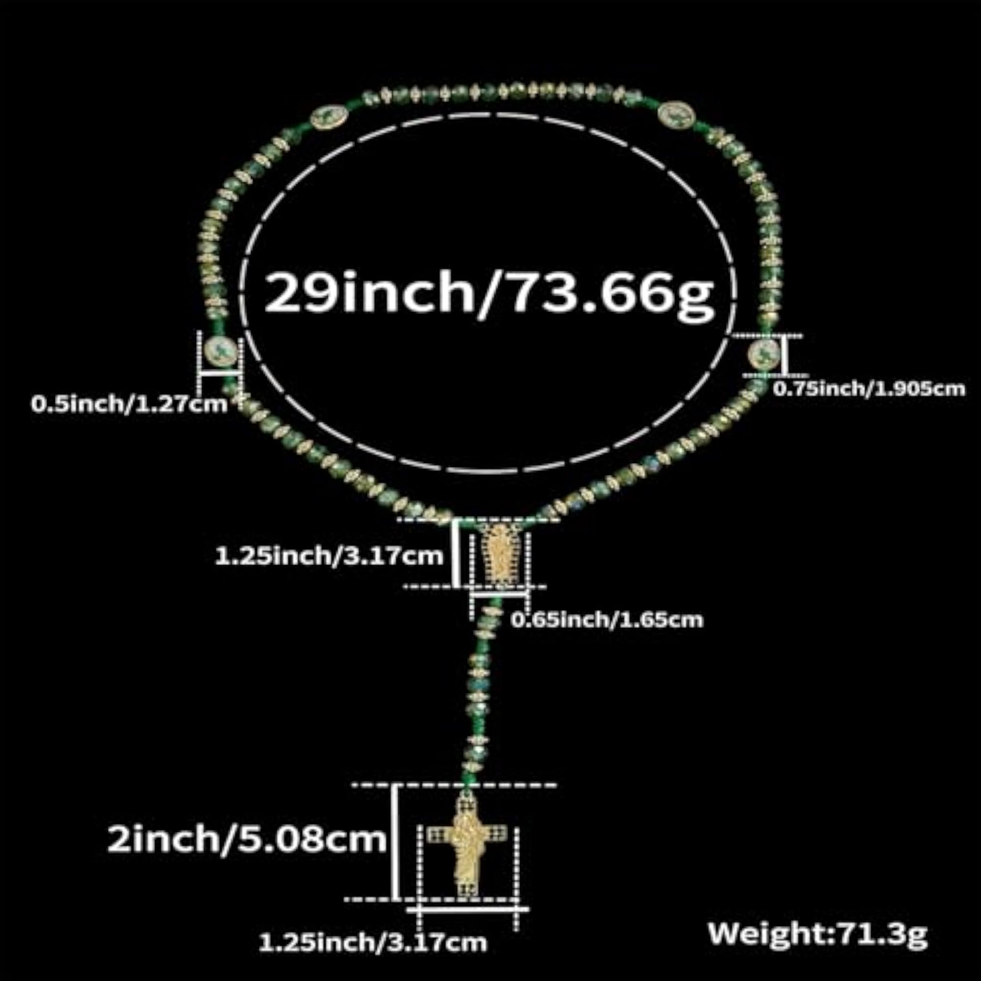 Exquisite Rosary Saint Jude Cross Pendant Necklace