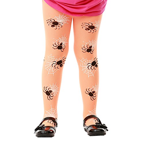 Orange Spiderweb Tights | Kids Halloween Spider Costume & Dress Up Stockings (Medium) #TOP3