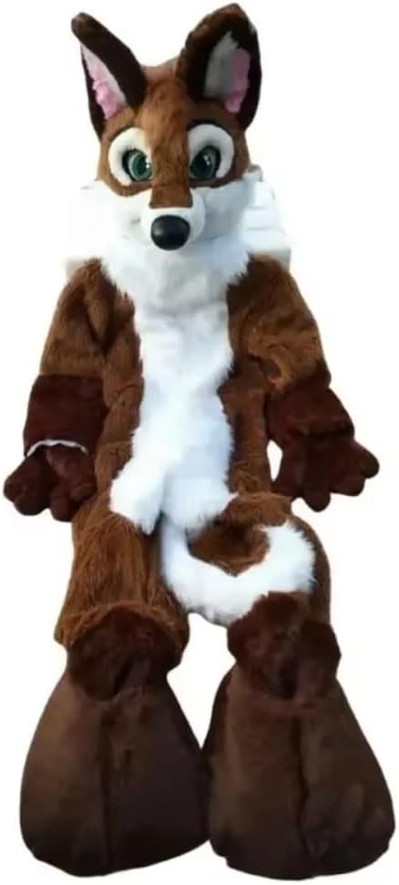 Brown Husky Dog Fox Fursuit Mascot Costume Fancy Dress Halloween Carnival suits