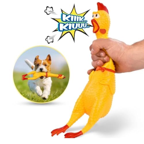 Frango Galo Brinquedo Pet Cachorro Cães Gatos Borracha Mordedor 37 Centímetros Com Apito Sonoro Para