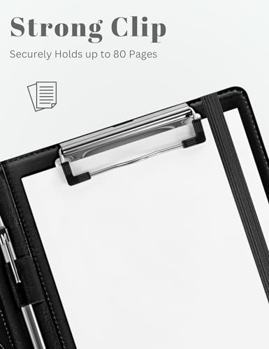 small clipboard junior padfolio folio 7 x 9 writing pad refillable mymazn faux leather folder a5 for notepad legal pad 5 x 8 junior size portfolio black