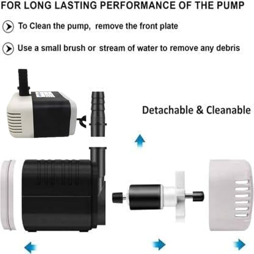 Image of MLD 18W Submersible Water Pump, 400L /H Flow Rate Pump for Cooler Aquarium Fountain AFP-1019(18 Watt,Multicolor) Pack of -1