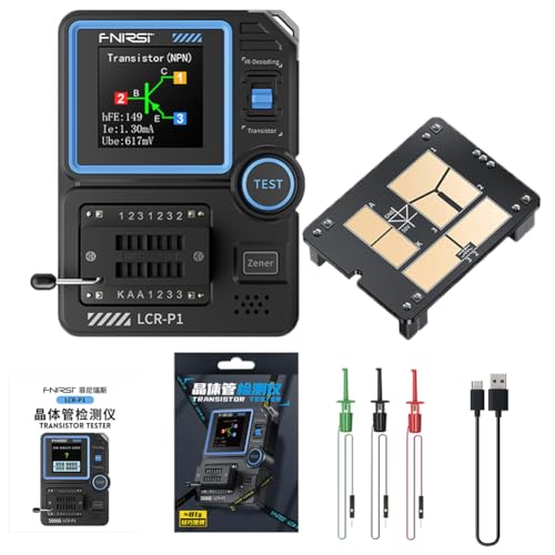 Image of FNIRSI LCR-P1 Transistor Tester,LCR ESR Meter, Diode Triode Capacitance Resistance Meter,Multifunction Transistor Capacitor Tester ESR Tester Automatic Checker Detector NPN PNP MOSFET IR (Blue)