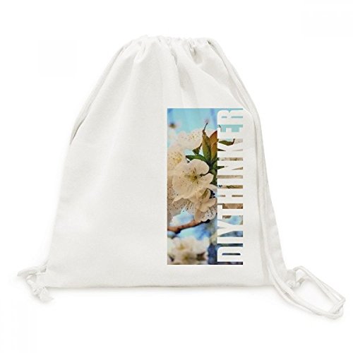 Toile drawstring backpack sac en tissu robuste à imprimé floral