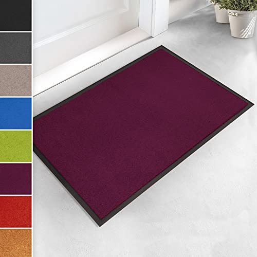 Joy Dirt Trapper Floor Mat | Use & Wash | Perfect Protection Against Dirt and Moisture | 7 Vibrant Colours (43 x 60 cm, Aubergine)