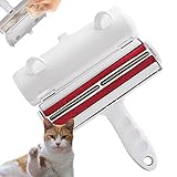 Cincofelia Pet Hair Remover Roller Reuseable Dog Hair Remover for Furniture, Carpet, Couch, Car Seat, Red and white