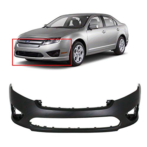 Front Plastic Bumper Cover Fascia for 2010-2012 Ford Fusion Hybrid SEL SE S Sport Sedan 10-12. New, Primed and Ready for Paint. with Fog Light Holes. FO1000650 AE5Z17D957BAPTM 2011