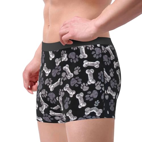 Dog Puppy Paw Print Unique Men Boxer Briefs Breathable Stretch Underwear Briefs for Comfort Briefs4