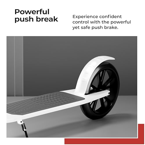 Image of Lifelong Kick Scooter | Scooter for Kids 6-12 Boys & Girls | Foldable Adjustable Height Kick Scooter | 100 Kg Capacity | Big Wheels | Rear Brake | Outdoor Ride Gift for Kids (Black & White)