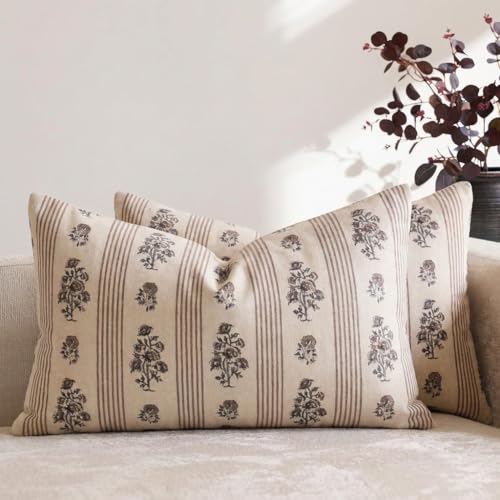 Amor Virisso Floral Throw Pillow Covers 12 x 20 Set
