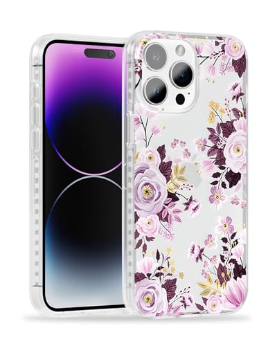 Coque fleurie iPhone 15 Pro violette pour un style estival