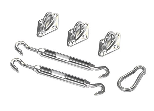 SueSport Square Shade Sail Hardware Kit, Set 0f 6