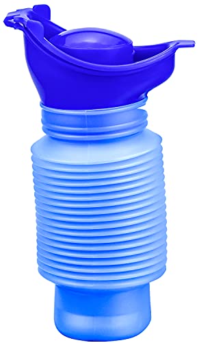 Urinoir Portable 750 ML, Urinoir Rétractable Enfants et Adultes pour Camping Voyage Extérieur et Voiture - Bleu