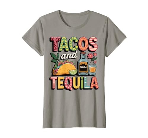 Tacos and Tequila T-Shirt, Women, Slate Grey, Small