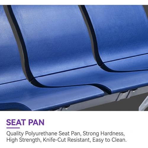Heavy Duty 3-Seat Waiting Room Chairs Bench with Arms Steel Frame