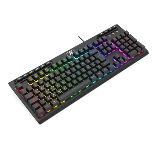 Teclado Gamer Redragon Aditya, Membrana, RGB, ABNT2 - K513-RGB PT - Preto