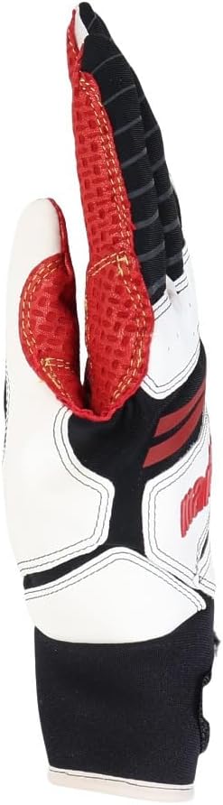 MARUCCI FUZN PRO Adult Batting Gloves, White/Black/RED, AL