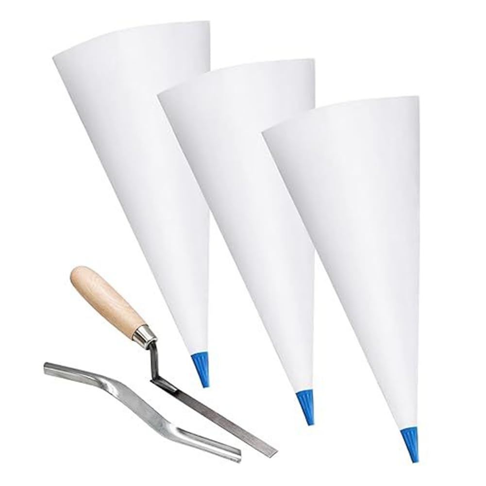 Aundhegrtt As Shown Tile Grout Applicator Bag Complete Set Tile Grout Piping Bag Tool Set Floor Tile Caulking Renovation