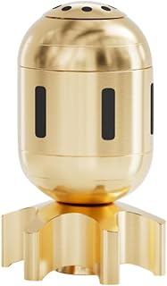 Brass Bomb-Shaped Fidget Toy, Kinetic Metal EDC Ornament, Stress Relief Spinning Top with Stand, Cool Tactical Style Gadget for Adults, Unique Gift for Men, Desk Decor for Office (Brass Bomb)