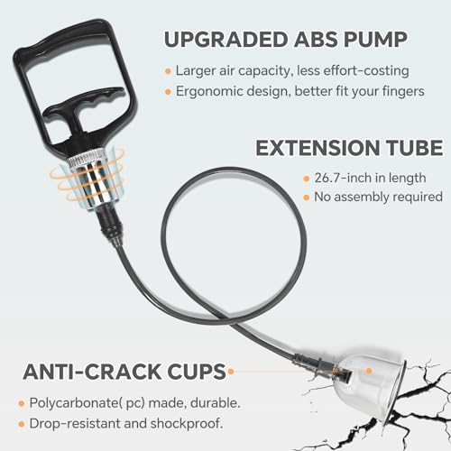 AIKOTOO Cupping Kit for Massage Therapy Set with Pump 12 Massage Cups for Cellulite Reduction Muscle Back Pain Relief Physical Therapy