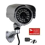 VideoSecu Built-in 1/3' Effio CCD 700TVL Bullet Security Camera Weatherproof Day Night 3.6mm Wide View Angle Lens IR Outdoor for CCTV DVR Home Surveillance with Bonus Power Supply WM5
