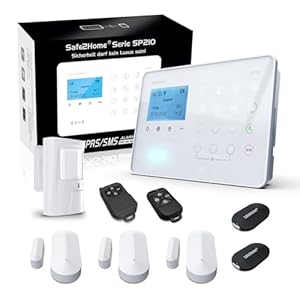 Safe2Home® Radio Alarm System Base Set SP210 with Sabotage Protection and Light Control – German – GSM WLAN Alarm System SMS Alarm – Alarm Systems for Home Office Includes Accessories and Sensors
