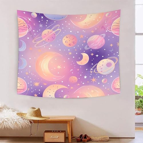 Tapisserie murale imprimée lune pour relooker facilement un mur blanc de chambre