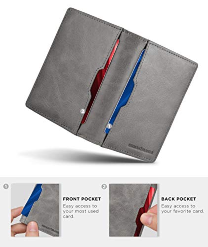 Image of SERMAN BRANDS Wallets for Men Slim Mens leather RFID Blocking Minimalist Card Front Pocket Bifold Travel Thin