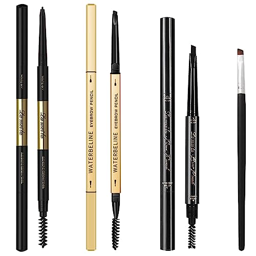 3 Different Eyebrow Pencils,Creates Natural Looking Brows Easily And Lastes All Day,4-In-1:Eyebrow Pencil *3; Eyebrow Brush *1,Black #-927031 #TOP22