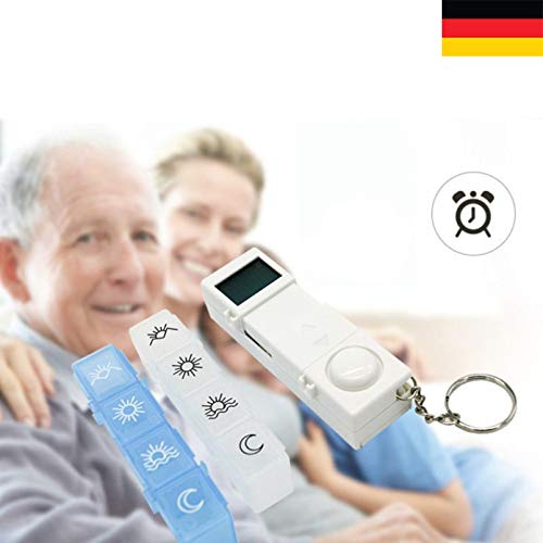 Organizador de comprimidos digital Yardwe com lembrete de alarme e luz traseira de LCD luminosa para
