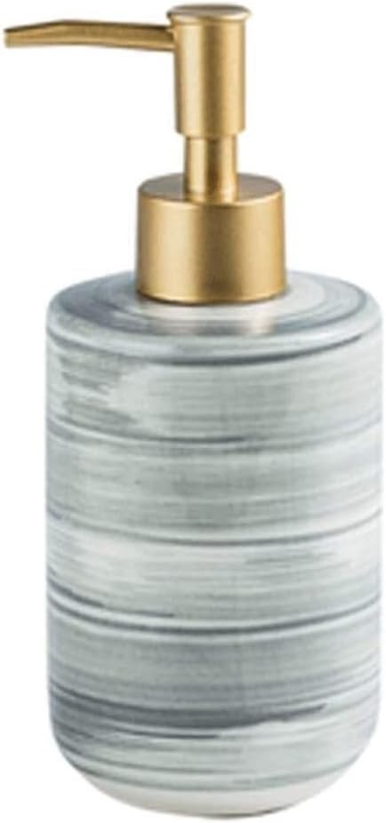 Lotion Soap Dispensers 350ml Ceramic Liquid Dispenser with Pump Emulsion Dispensing Bottle Shampoo Bathroom (Blue One Size)