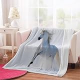 3D Pferd Kuscheldecke 150x200 cm Tiere Pferde Sherpa Decke Flauschig Microfiber Fleecedecke Weich und Warme Wohndecke Warm Blanket für Bett Sofadecke Tagesdecke（Muster 18-8）