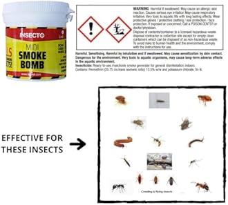 Insecto Smoke Bombs Fumer Smoke Bomb Fogger Pest Repeller Flea Killer Smoke Bombs Moth Fumigator Insect Bomb for Flies Bedbugs Moths Insects 15.5g pack of 4