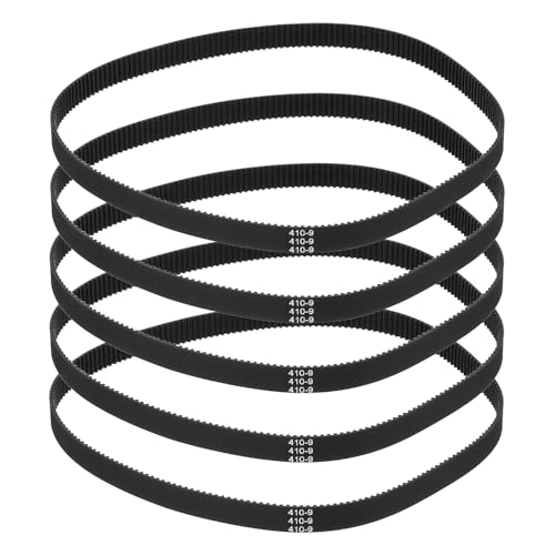 sourcing map 410mm GT-2 Timing Belt 9mm Width 2mm Pitch Black 5pcs