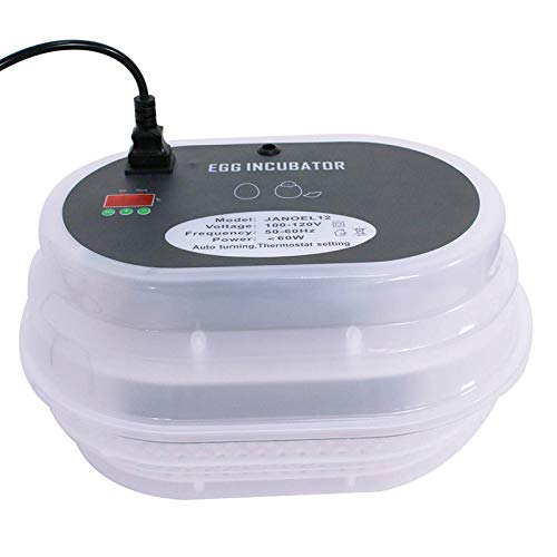 Smartxchoices Digital Mini Egg Incubator 9-12 Eggs with Fully Automatic Turning Humidity Control Poultry Hatcher for Chickens Ducks Goose Birds