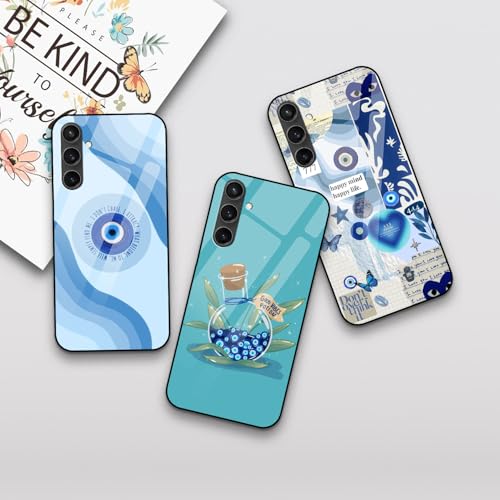 Image of COLORflow Back Cover Compatible with Samsung Galaxy S23 FE 5G | Evil Eye Charm Color Customized | Shockproof TPU Bumper with Camera Protection Back Cover Compatible with Samsung Galaxy S23 FE 5G