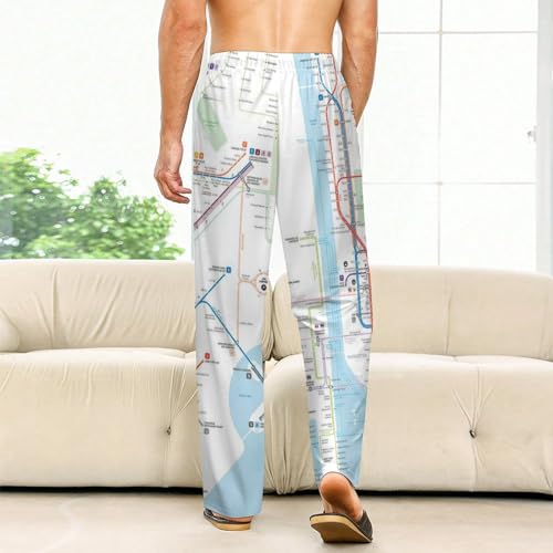 New York Subway Map Women’s Soft Pajama Lounge Pants Sleepwear Sleep Pant Straight Fit For Men2