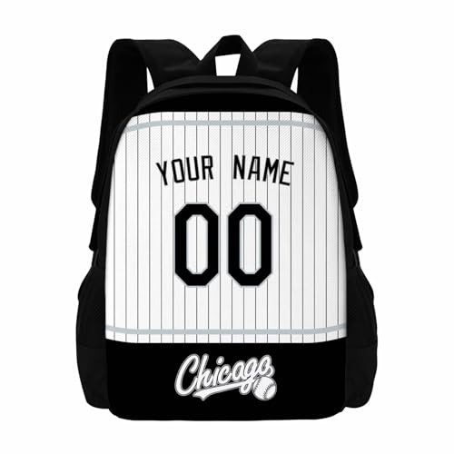ANTKING Chicago Backpack School Bags Custom Name Number for Men Youth Boy Gift