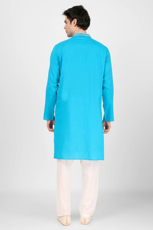 Men's Pure Cotton Embroidered Kurta Pajama Set Thread Work Ideal Gift for Men4