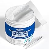 Reinigungspads mit Salicylsäure und Glykolsäure, Peeling-Pads mit Teebaumöl zur Regulierung der Talgproduktion und Reduzierung von Mitessern, Pickeln und Akne, für glattere, reinere Haut, 60 Stück