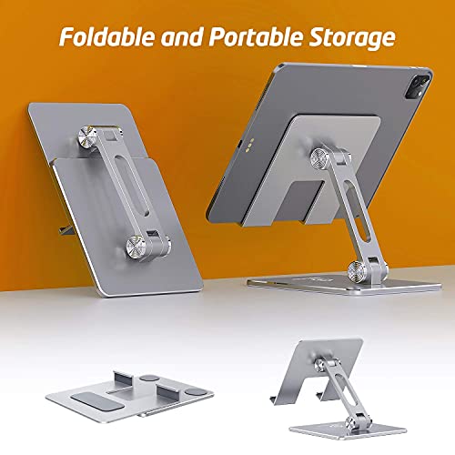 Wixgear Ipad Stand And Tablet Stand For Desk, Aluminum Sturdy Metal Tablet Holder For Desk, Angle Height Adjustable And Easy Foldable, Ipad Holder For All Tablets And Ipads #TOP5