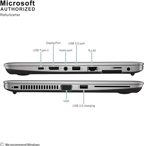 HP Elitebook 820 G3 Business Laptop, 12.5" FHD Touchscreen (1920x1080) Laptop, Intel Core i5-6300U 2.4Ghz, 16GB DDR4 RAM, 256GB SSD, Backlit Keyboard, Fingerprint, Windows 10 Pro (Renewed)