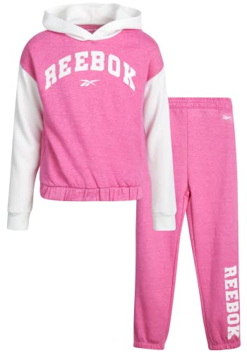 Reebok Girls' Sweatsuit Set - 2 Piece Fleece Hoodie and Jogger Sweatpants (Size: 7-12), Size 7, Phl