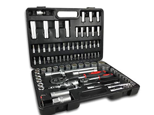 Coastech Werkzeugkoffer Steckschlüsselsatz aus Chrome Vanadium Stahl Ringmaulschlüssel Ratschen Zündkerzen-Stecknuss Schraubenschlitz (94 Teilig) 1 Coastech Werkzeugkoffer Steckschlüsselsatz aus Chrome Vanadium Stahl Ringmaulschlüssel Ratschen Zündkerzen-Stecknuss Schraubenschlitz (94 Teilig)