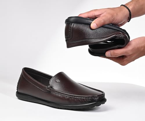 Image of LOUIS STITCH Genuine Leather Formal Shoes for Men | Ultra Lightweight Men's Slip On Solid Formal Loafers | Comfortable for Long Hours | LSPDFLP