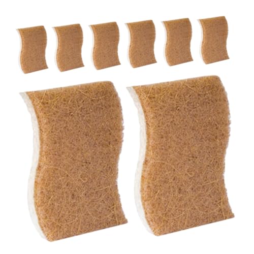 KOMBIUDA 8piezas Trapos De Algodón De Pulpa De Madera Esponjas para Platos Esponjas para Lavar Platos Cocina para Fregar y Limpieza Diaria