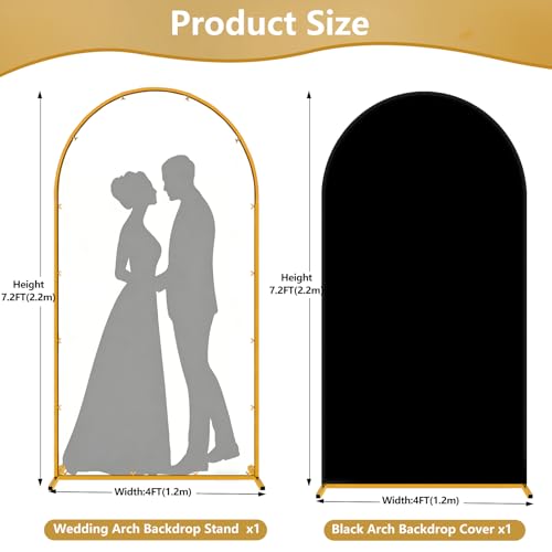 Soporte para fondo arqueado con cubierta negra 7.2x4 FT miniatura 2