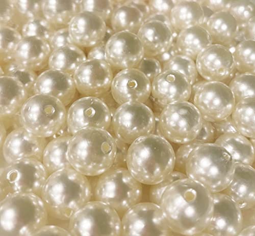 LOLASATURDAYS 144pcs 18mm Pearl Beads for Jewelry Making and Crafts, Perlas Para Bisuteria, Vase Filler, Ivory Pearls in Bulk