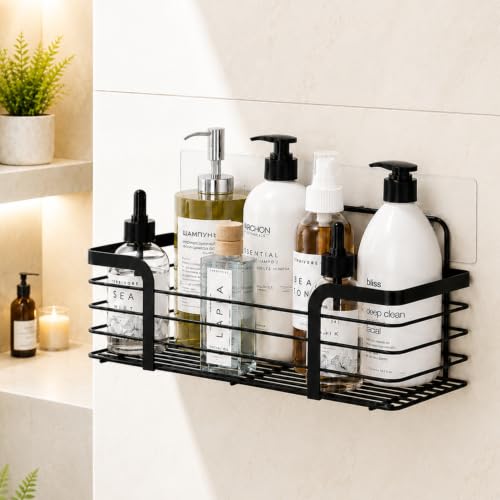 JIALTO Self Adhesive Bathroom Shelf/Shower Caddy - SUS 304 Stainl...